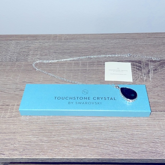 Touchstone Crystal Montana Drop Pendant Necklace - Picture 4 of 9